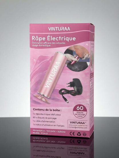 dissolvant callosités électrique VINTURAA avec 60 disques abrasifs et notice en français